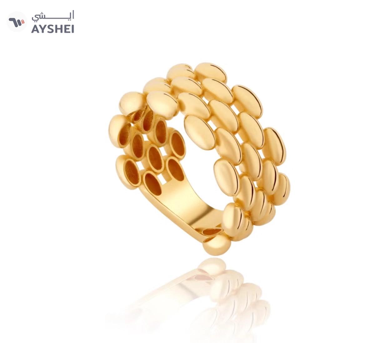 Century Gold Beaded Stack 18K Gold Ring-0-landscape