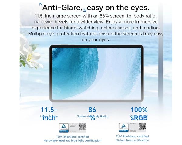 HONOR Pad X9a Papermatte Display Tablet, 11.5” 120Hz Anti-Glare Screen, 8GB RAM + 128GB Storage
