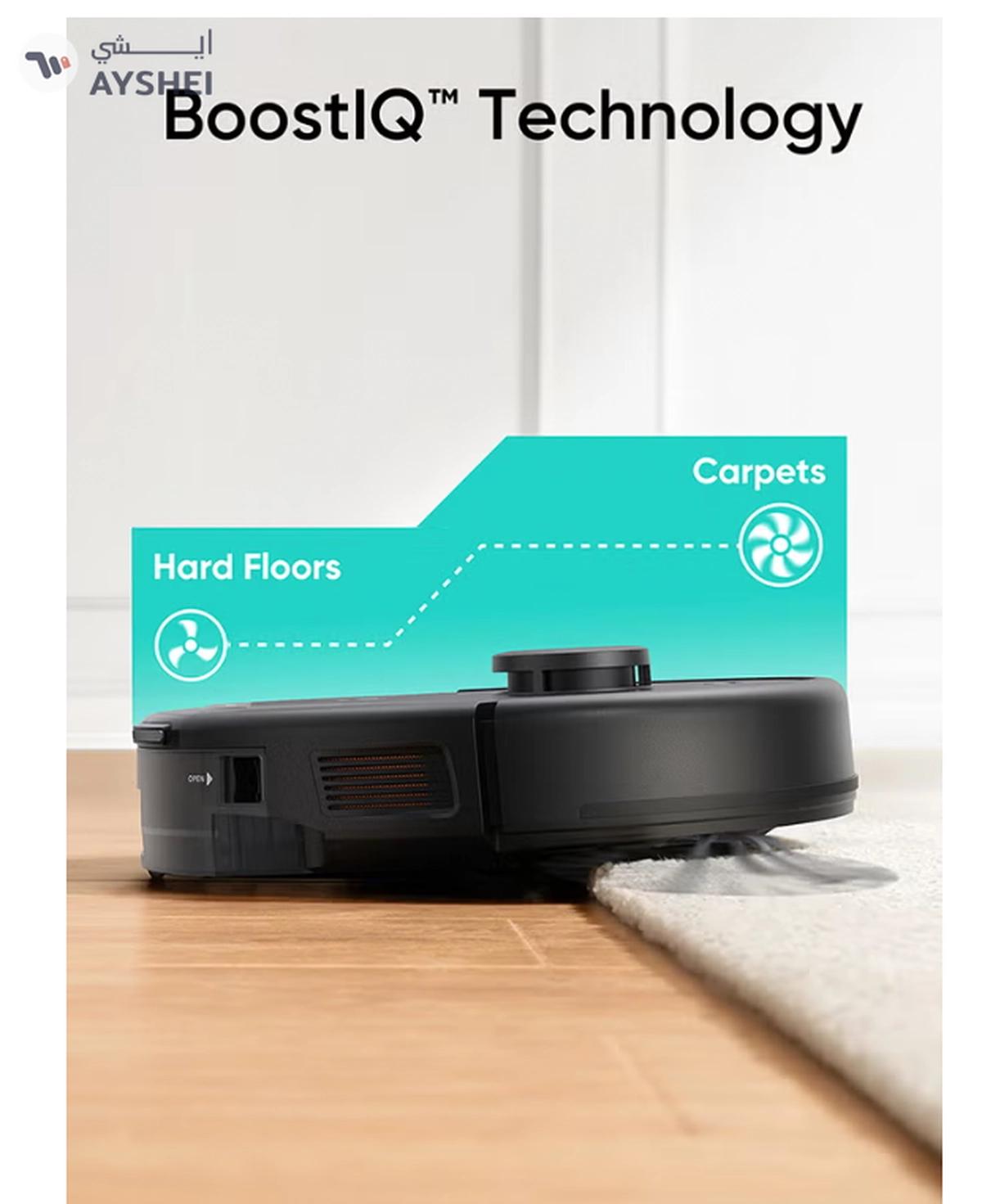 Eufy L60 Hybrid Robot Vacuum With Self Empty Station, Hair Detangling Technology, Up To 60 Days Of Hands Free Cleaning, Ultra Strong 5,000 Pa Suction To Remove Hair, Dust, Mop Pad 50 W T2278V11 Black-7-7