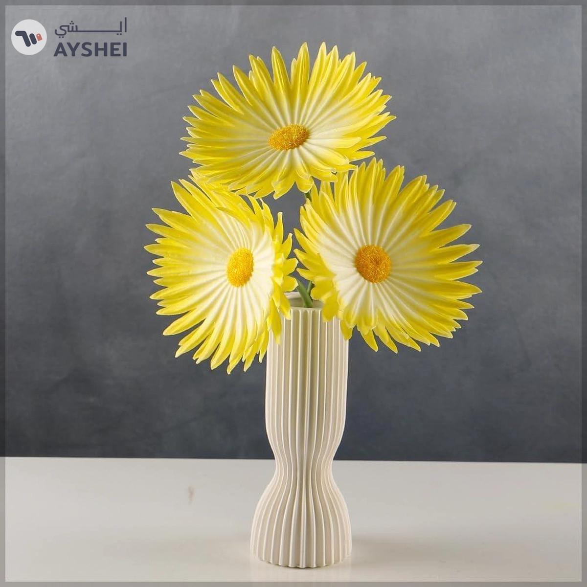 YATAI 3pcs Artificial Daisy Flowers, Real Touch Silk Artificial Chrysanthemum Flower-0-portrait