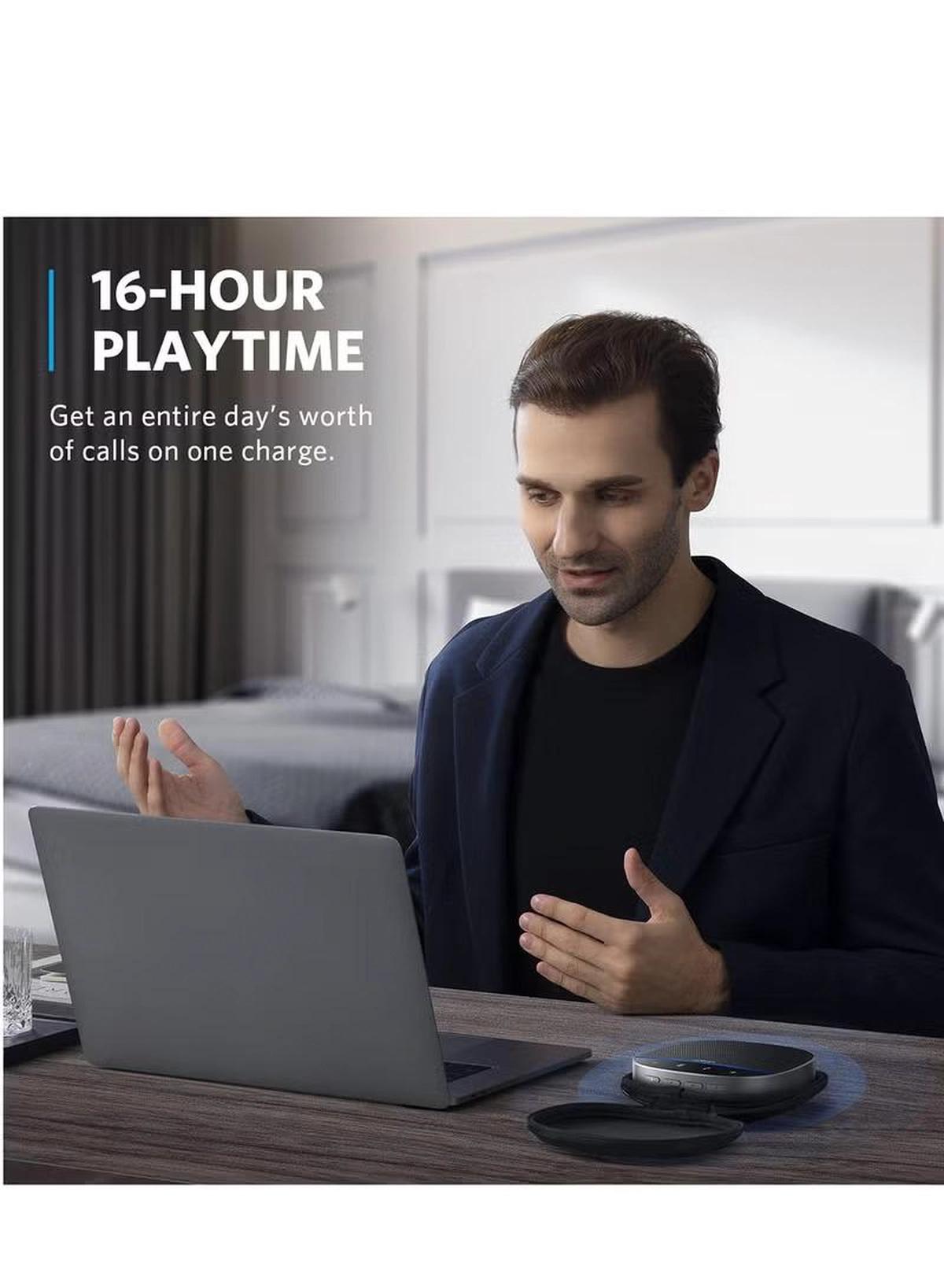 Anker PowerConf S500 Speakerphone with Zoom Rooms and Google Meet Certifications, USB-C Conference Speaker, Bluetooth Speakerphone for Conference Room, Conference Microphone with Premium Voice Pickup-4-4