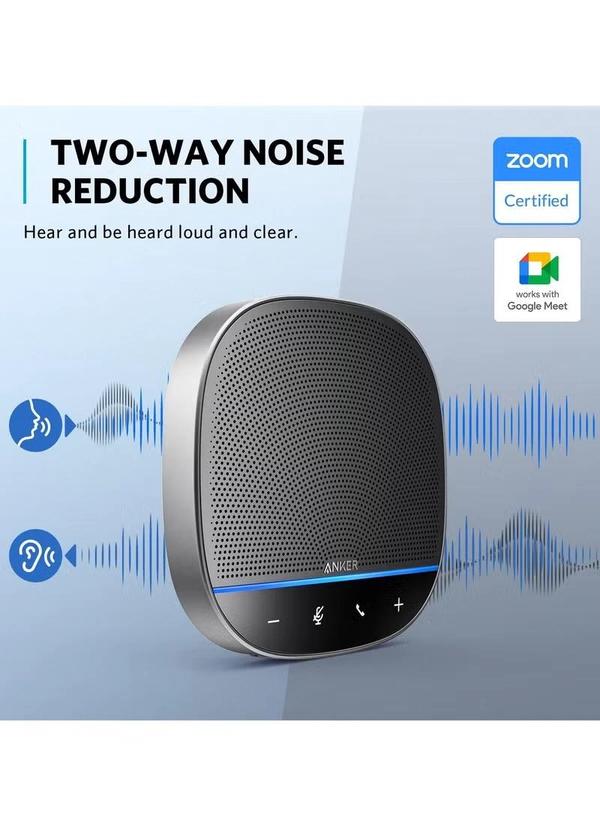 Anker PowerConf S500 Speakerphone with Zoom Rooms and Google Meet Certifications, USB-C Conference Speaker, Bluetooth Speakerphone for Conference Room, Conference Microphone with Premium Voice Pickup