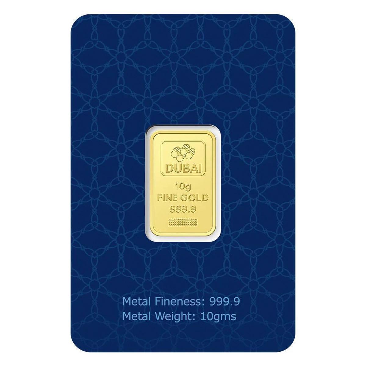 Dubai Gold 10 Grams Pure 999.9 Fine Gold Bar - Variable Design-3-3