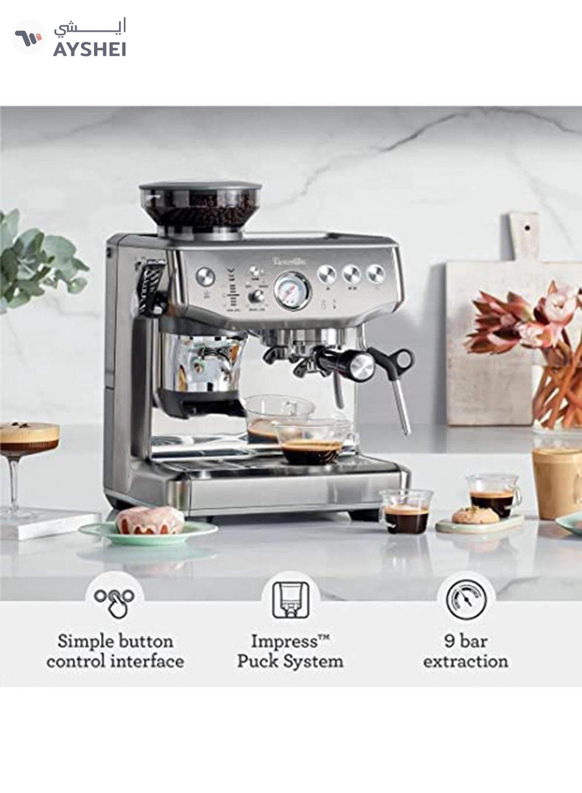 Breville The Barista Express Impress Coffee Maker 2.0 L 1850.0 W BES876BSS Brushed Stainless Steel-1-portrait