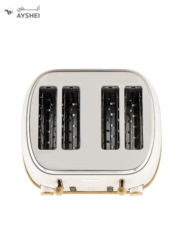 GEEPAS 4 Slice Bread Toaster Dual Control 1500 W | 6 Stage Adjustable Browning Control and Removable Crumb Tray | Defrost, Reheat and Cancel Functions | Perfect for Toasting Different Types Breads | 2 Years Warranty GBT36561UK-CR Cream 1500 W GBT36561UK-CR Cream