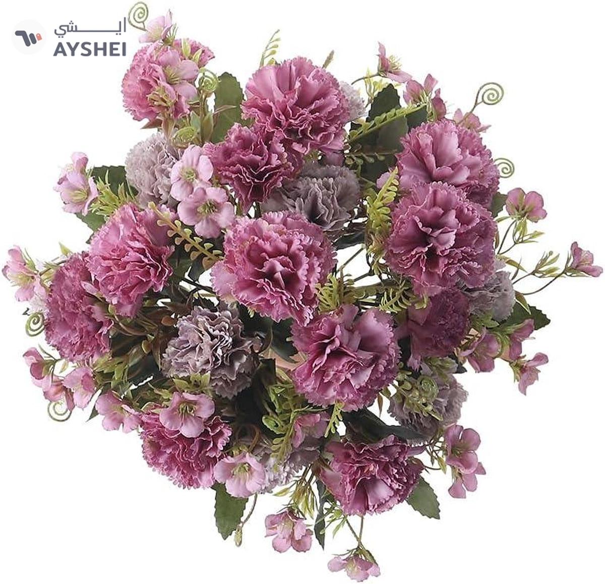 YATAI Pack Of 4 Artificial Carnation Flowers, Lifelike Silk Flowers Bouquet, Realistic Fake Flowers Arrangement, Maintenance-Free & Long-Lasting Faux Flowers Home Office & Wedding Decoration, Red-0-landscape