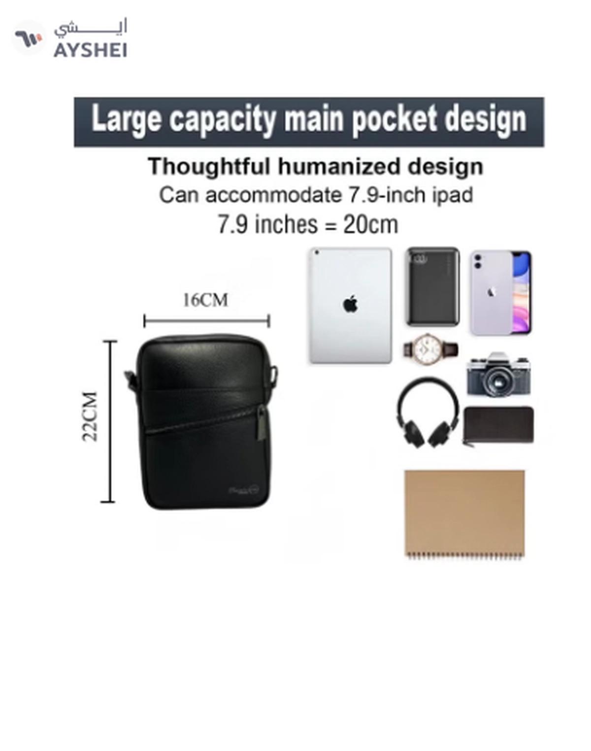 Classic Milano Men's Shoulder Bag Leather Crossbody Bag for Men Side Bag Sling Bag Small-2-2