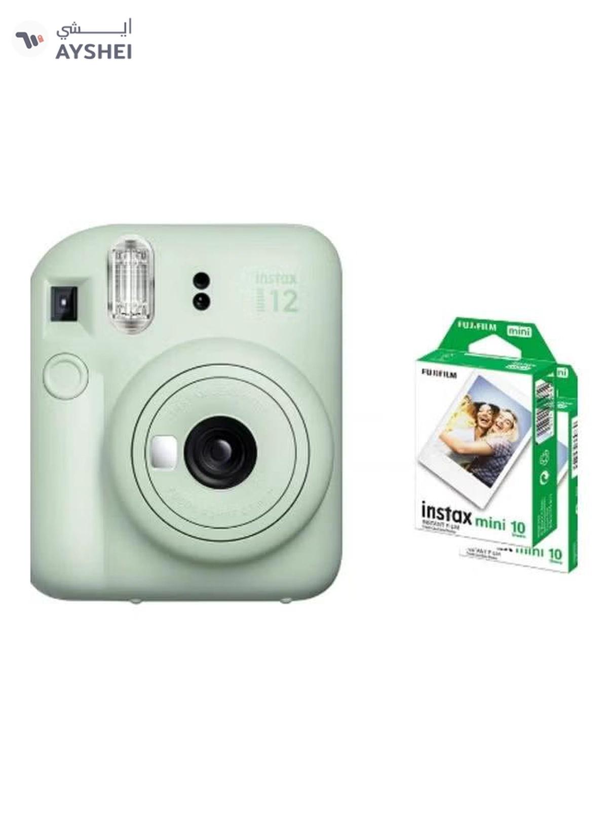 FUJIFILM Instax Mini 12 Instant Film Camera With Pack Of 20 Films Mint Green-0-0