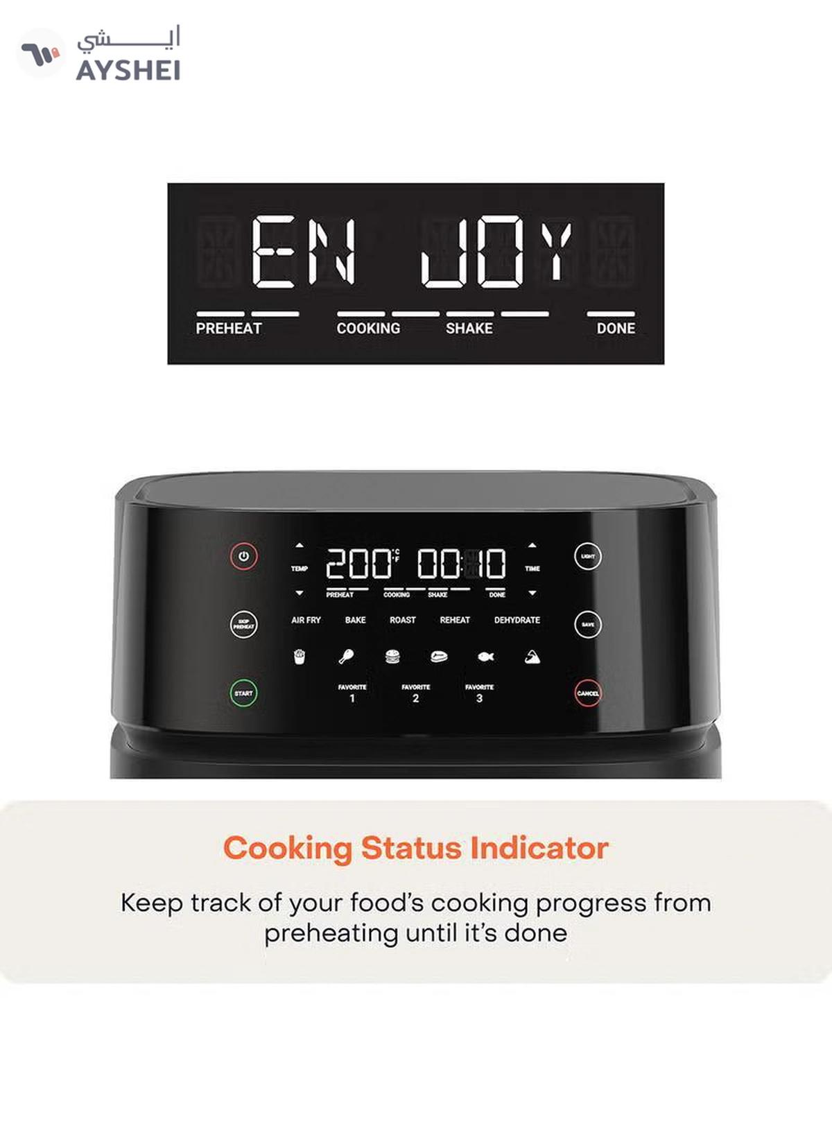 Nutricook Digital Air Fryer Vision 3 , 5.7L Capacity with Clear Window & Internal Light,6 Presets, Air Fry, Roast, Bake, Broil, Dehydrate& Reheat, 2 Years limited Warranty 5.7 L 1700 W NC-AF357V Black-3-3