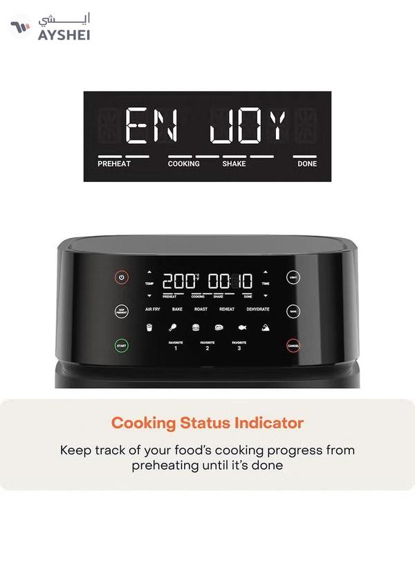 Nutricook Digital Air Fryer Vision 3 , 5.7L Capacity with Clear Window & Internal Light,6 Presets, Air Fry, Roast, Bake, Broil, Dehydrate& Reheat, 2 Years limited Warranty 5.7 L 1700 W NC-AF357V Black