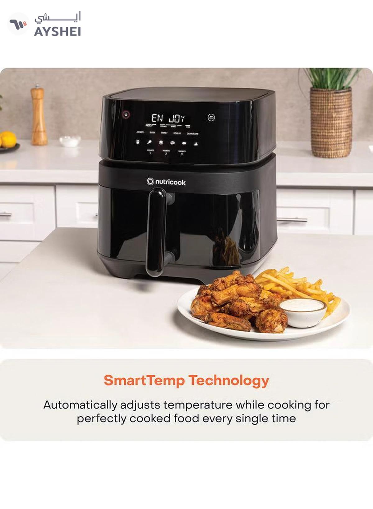 Nutricook Digital Air Fryer Vision 3 , 5.7L Capacity with Clear Window & Internal Light,6 Presets, Air Fry, Roast, Bake, Broil, Dehydrate& Reheat, 2 Years limited Warranty 5.7 L 1700 W NC-AF357V Black-4-4