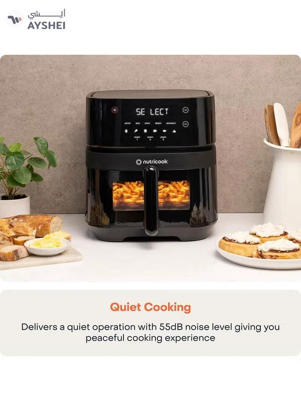 Nutricook Digital Air Fryer Vision 3 , 5.7L Capacity with Clear Window & Internal Light,6 Presets, Air Fry, Roast, Bake, Broil, Dehydrate& Reheat, 2 Years limited Warranty 5.7 L 1700 W NC-AF357V Black