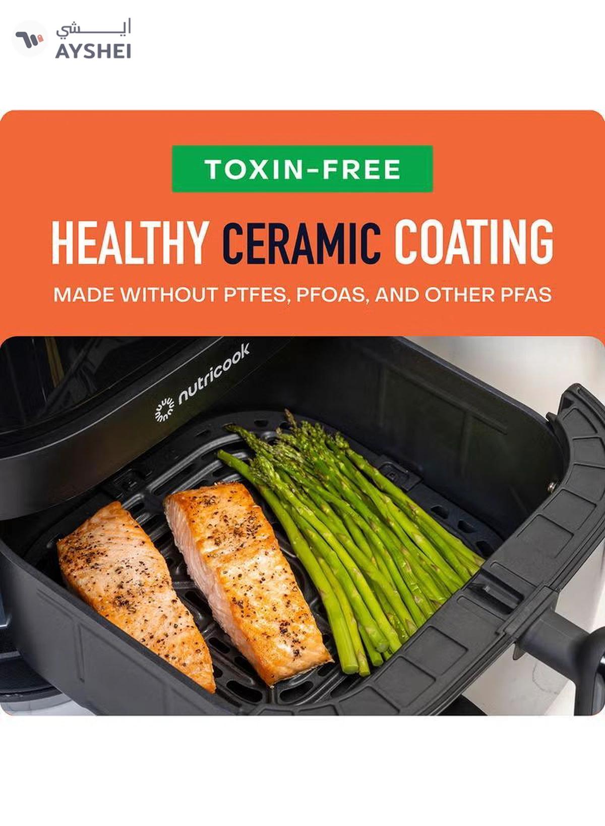 Nutricook Digital Air Fryer Vision 3 , 5.7L Capacity with Clear Window & Internal Light,6 Presets, Air Fry, Roast, Bake, Broil, Dehydrate& Reheat, 2 Years limited Warranty 5.7 L 1700 W NC-AF357V Black-6-6