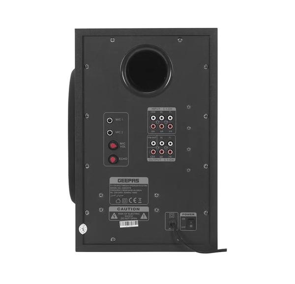 Geepas 5.1 Channel Multimedia Speaker System with Remote Control- GMS8578| FM Radio, Bluetooth, USB Input, SD Card Reader, Karaoke Function| LED Display