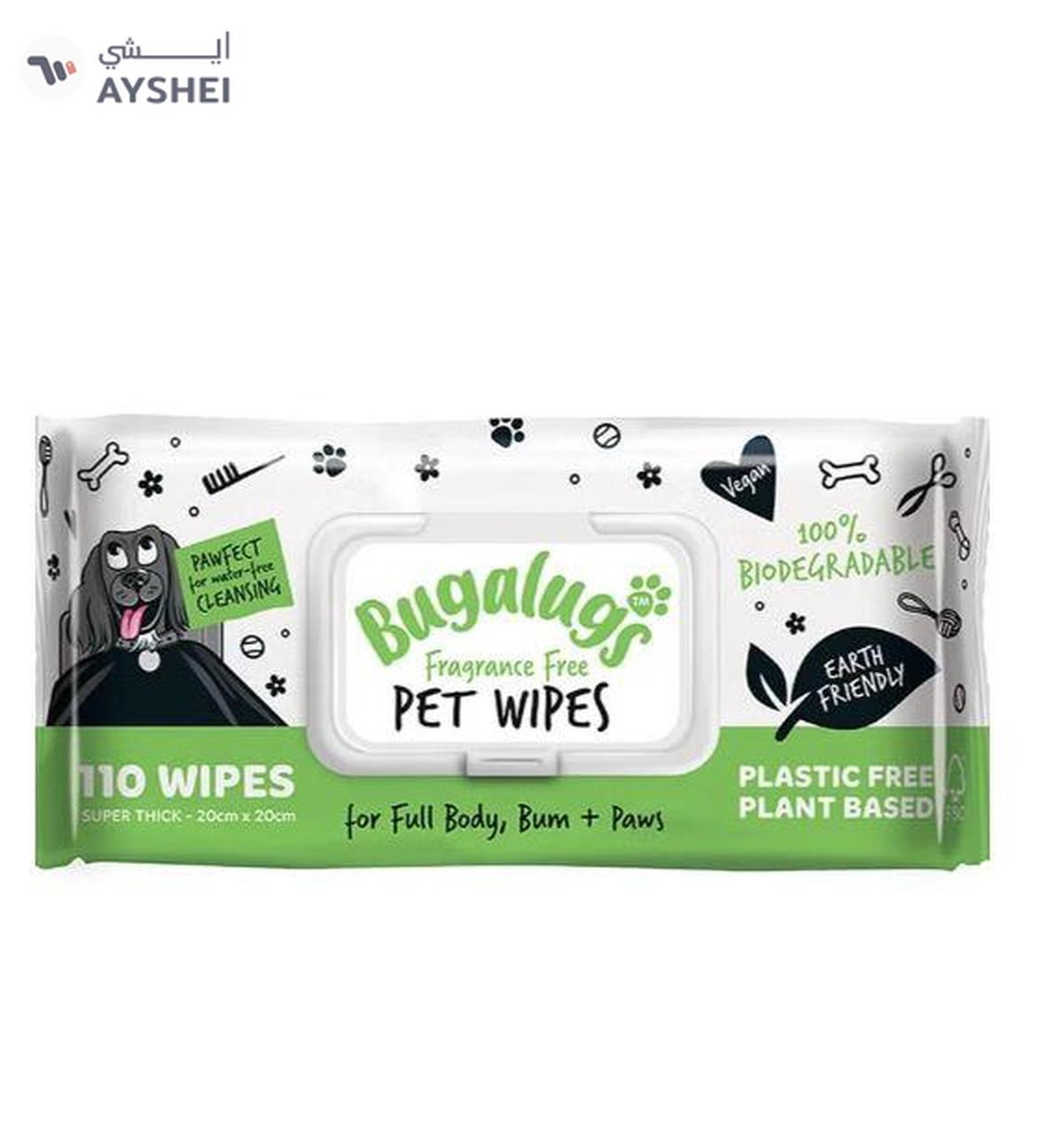 Bugalugs Fragrance Free Biodegradable Pet Wipes Pack Of 110-0-portrait