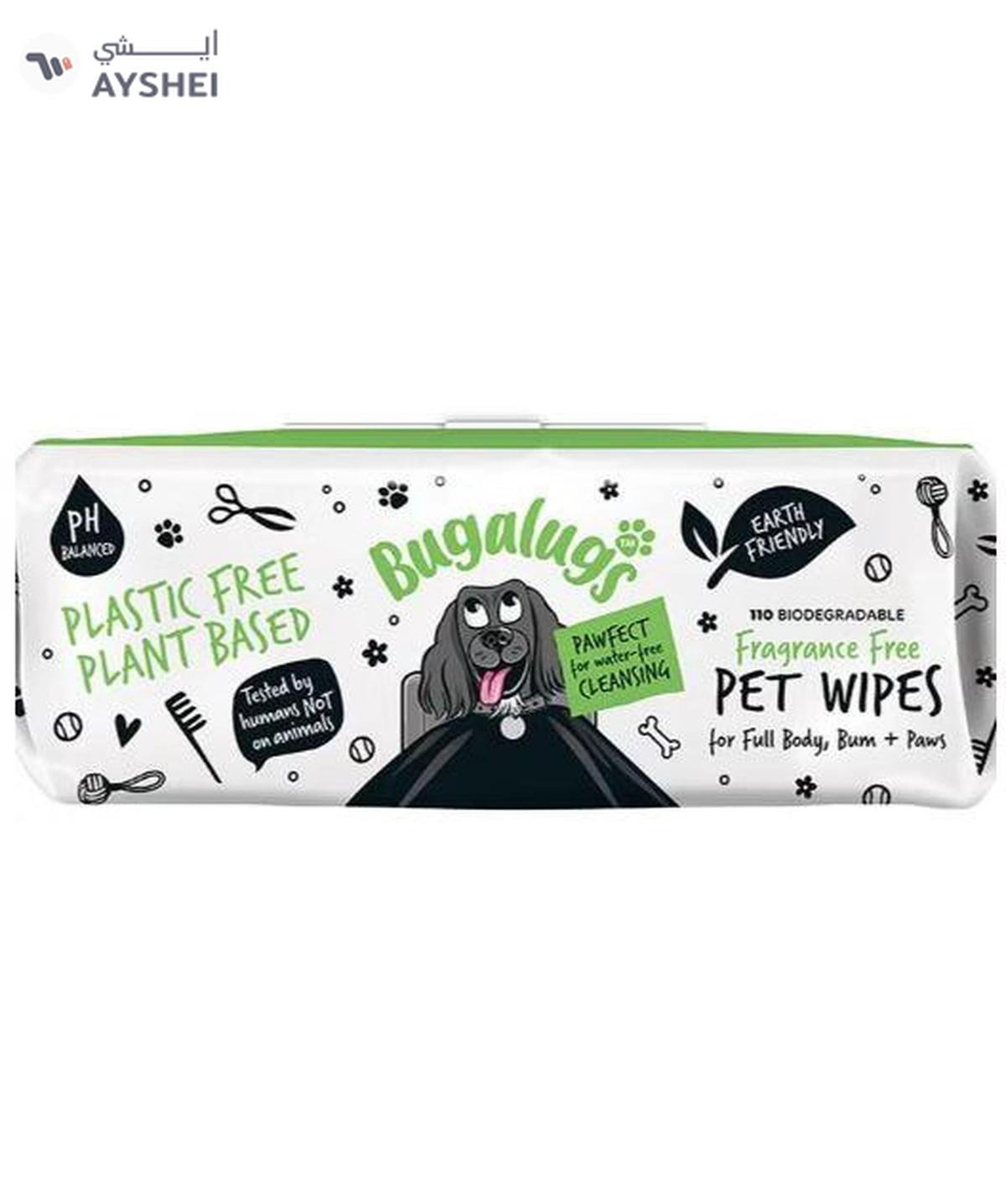 Bugalugs Fragrance Free Biodegradable Pet Wipes Pack Of 110-0-portrait