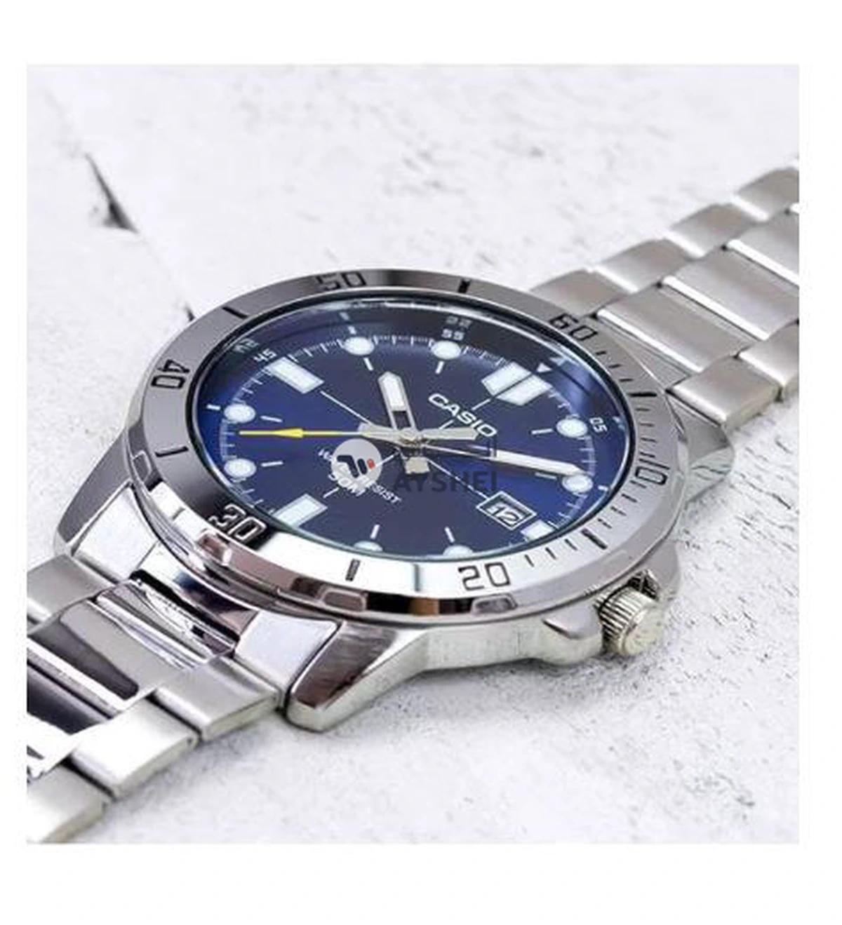 CASIO Men's Enticer Water Resistant Stainless Steel Analog Watch MTP-VD01D-2EVUDF - 45 mm - Silver-1-portrait