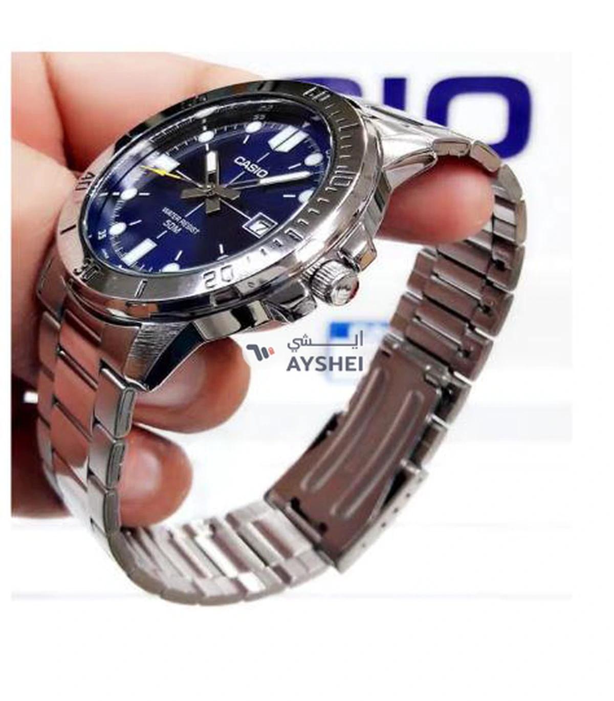 CASIO Men's Enticer Water Resistant Stainless Steel Analog Watch MTP-VD01D-2EVUDF - 45 mm - Silver-4-4