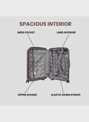 British Tourister 3 Piece Polypropylene Hard Side Spinner Luggage Trolley Set 20/24/28 Inch - Purple