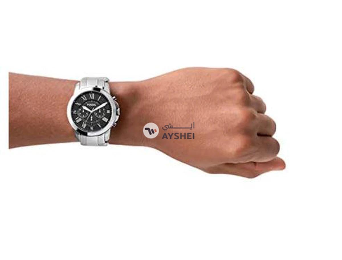 FOSSIL Men's Grant Water Resistant Chronograph Watch FS4736 - 44 mm - Silver-3-3