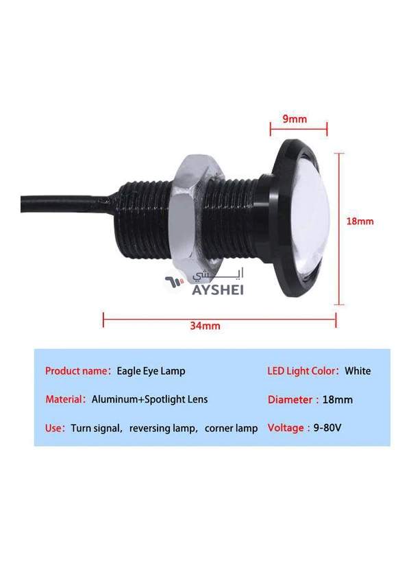 Generic 8-Piece 18mm Eagle Eye LED Bulb DRL Light Set