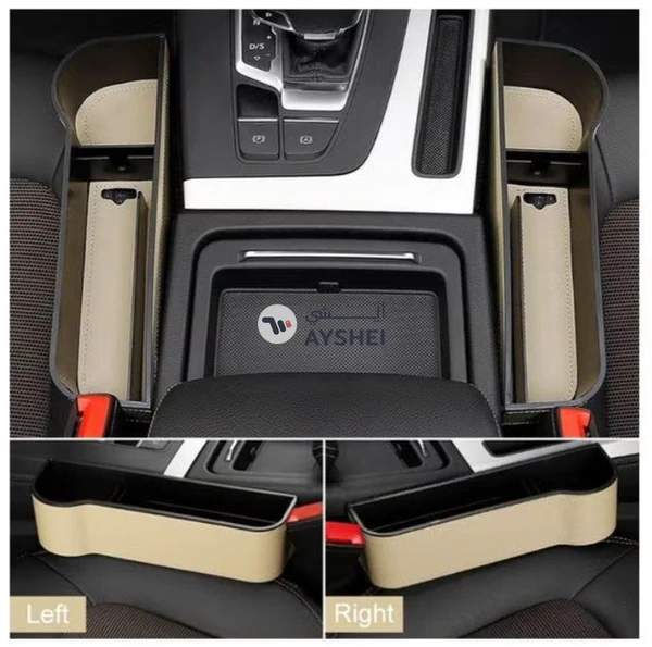 FED 2-Piece Car Multi-Functional Seat Console Leather Boxes