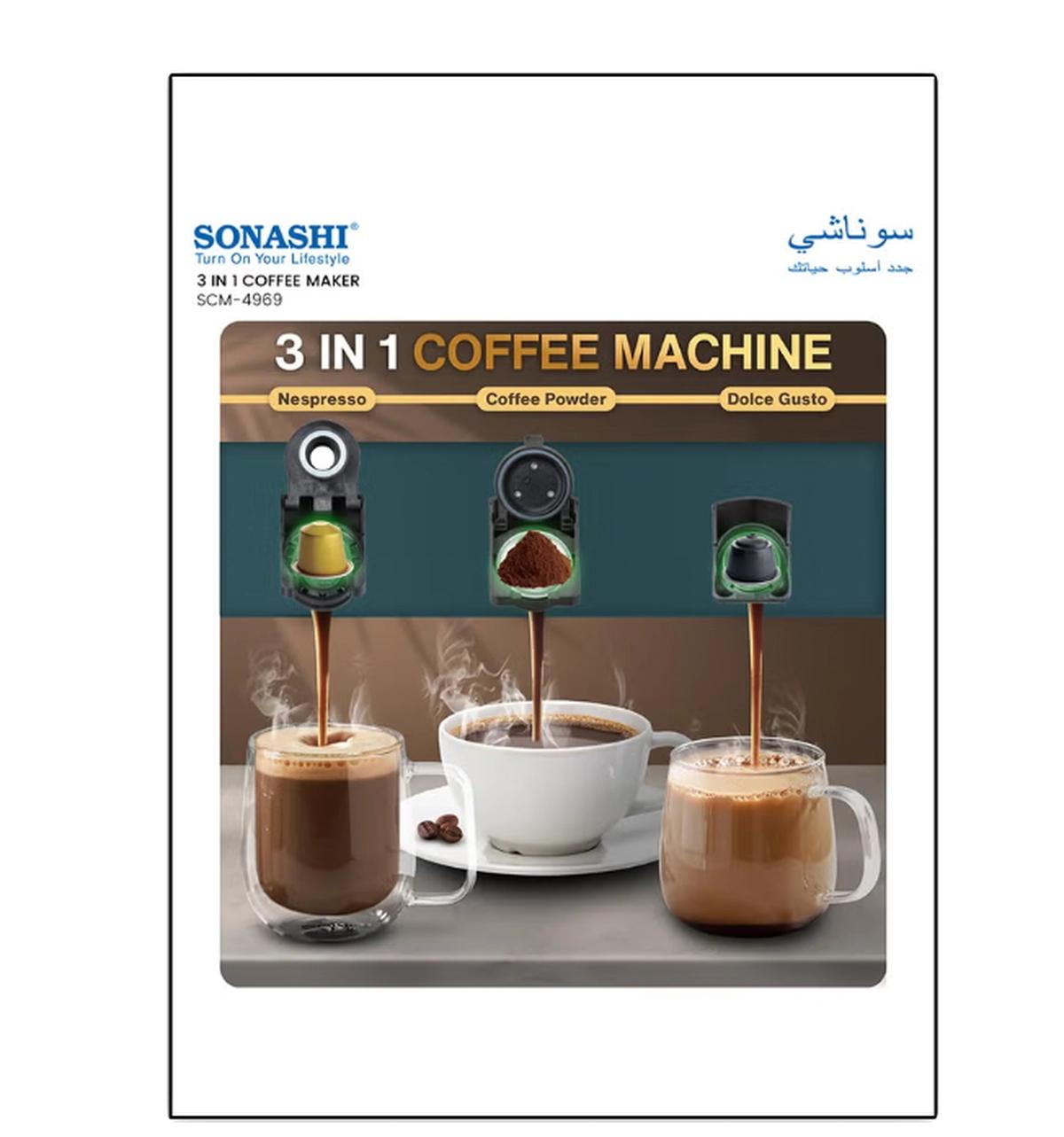SONASHI 3 in 1 Multifunction Espresso Coffee Machine-1-portrait
