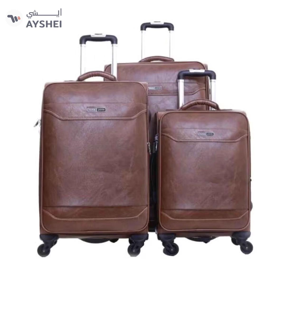 PARAJOHN Buffalos Softside 3 Piece Luggage Trolley Set Brown-0-portrait