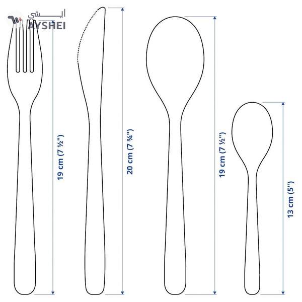 MOPSIG 16-Piece Stainless Steel Cutlery Set – Modern, Durable Flatware for 4 People, Includes Forks, Knives, Spoons & Teaspoons, Dishwasher Safe, Sleek Minimalist Design for Everyday and Formal Dining