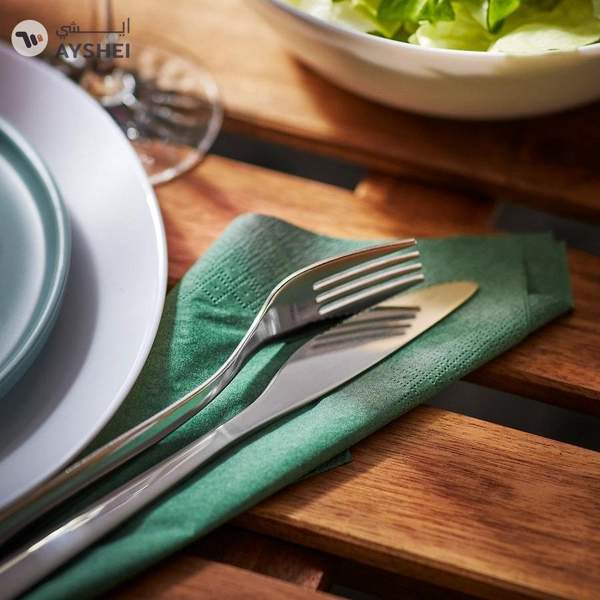 MOPSIG 16-Piece Stainless Steel Cutlery Set – Modern, Durable Flatware for 4 People, Includes Forks, Knives, Spoons & Teaspoons, Dishwasher Safe, Sleek Minimalist Design for Everyday and Formal Dining