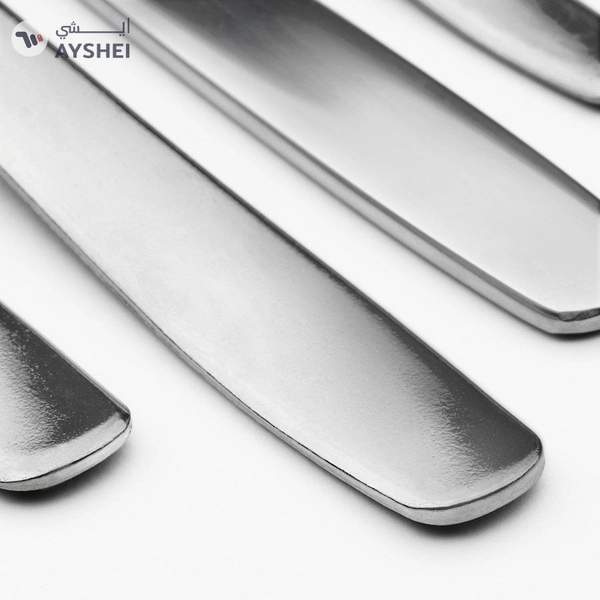 MOPSIG 16-Piece Stainless Steel Cutlery Set – Modern, Durable Flatware for 4 People, Includes Forks, Knives, Spoons & Teaspoons, Dishwasher Safe, Sleek Minimalist Design for Everyday and Formal Dining