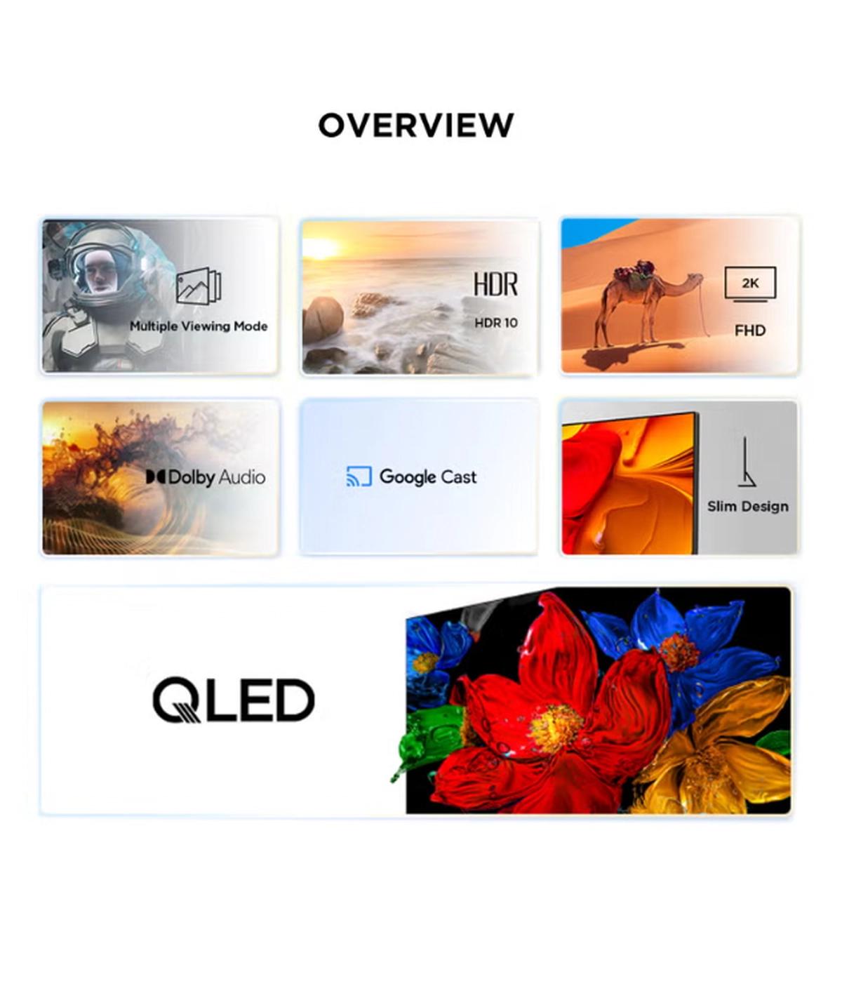 TCL 50 Inch Smart TV QLED HDR 10 Google TV, 60Hz, Dolby Audio, Game Mode, Multiple Eye Care with Slim Design, (2025 Model) - 50S5K Black-2-2