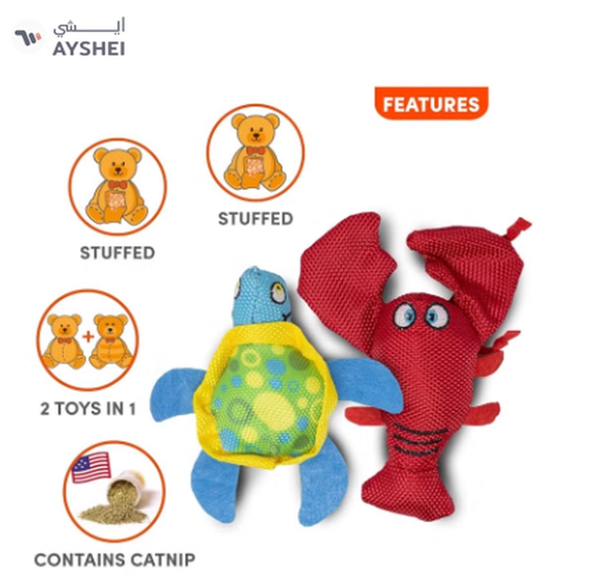 FOFOS Turtle & Lobster with Catnip Cat Toy-0-landscape