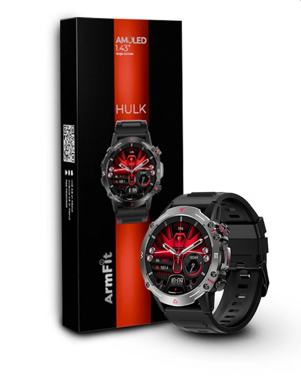 ARMFIT Hulk Smartwatch For Men, AMOLED Always On Display Bluetooth Calling Waterproof Fitness Watches Compatible With Android iOS Black-3-3