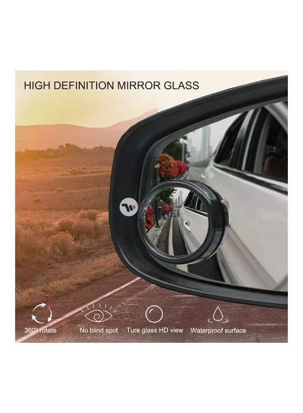 Generic 2-Piece 360° Blind Spot Rear Side Wide Angle Round Convex Mirror