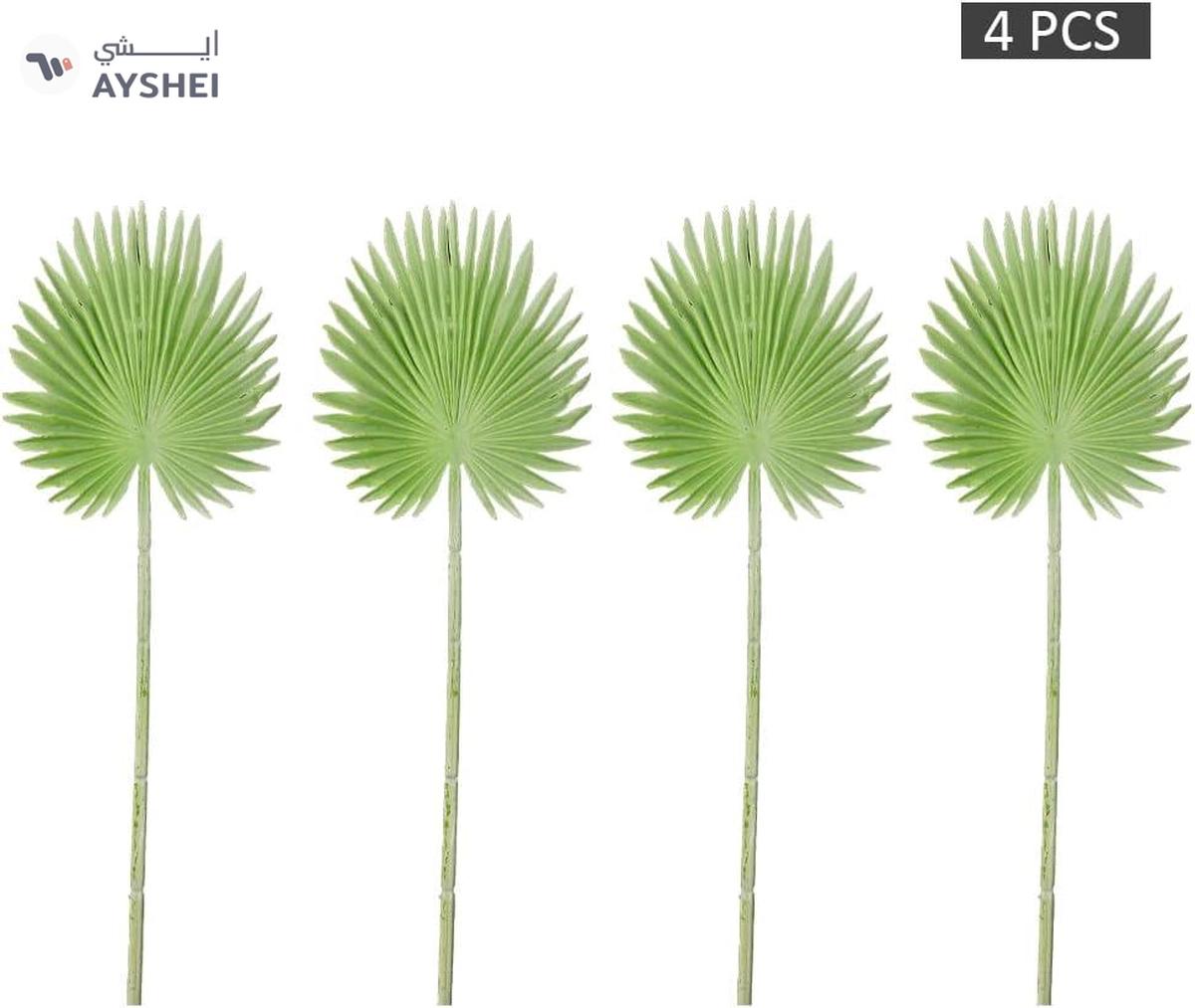 Yatai RAINTREE Multiuse Tropical Four Fan Palm Leaf Light Green 35x11cms Artificial Palm Leaves-3-3
