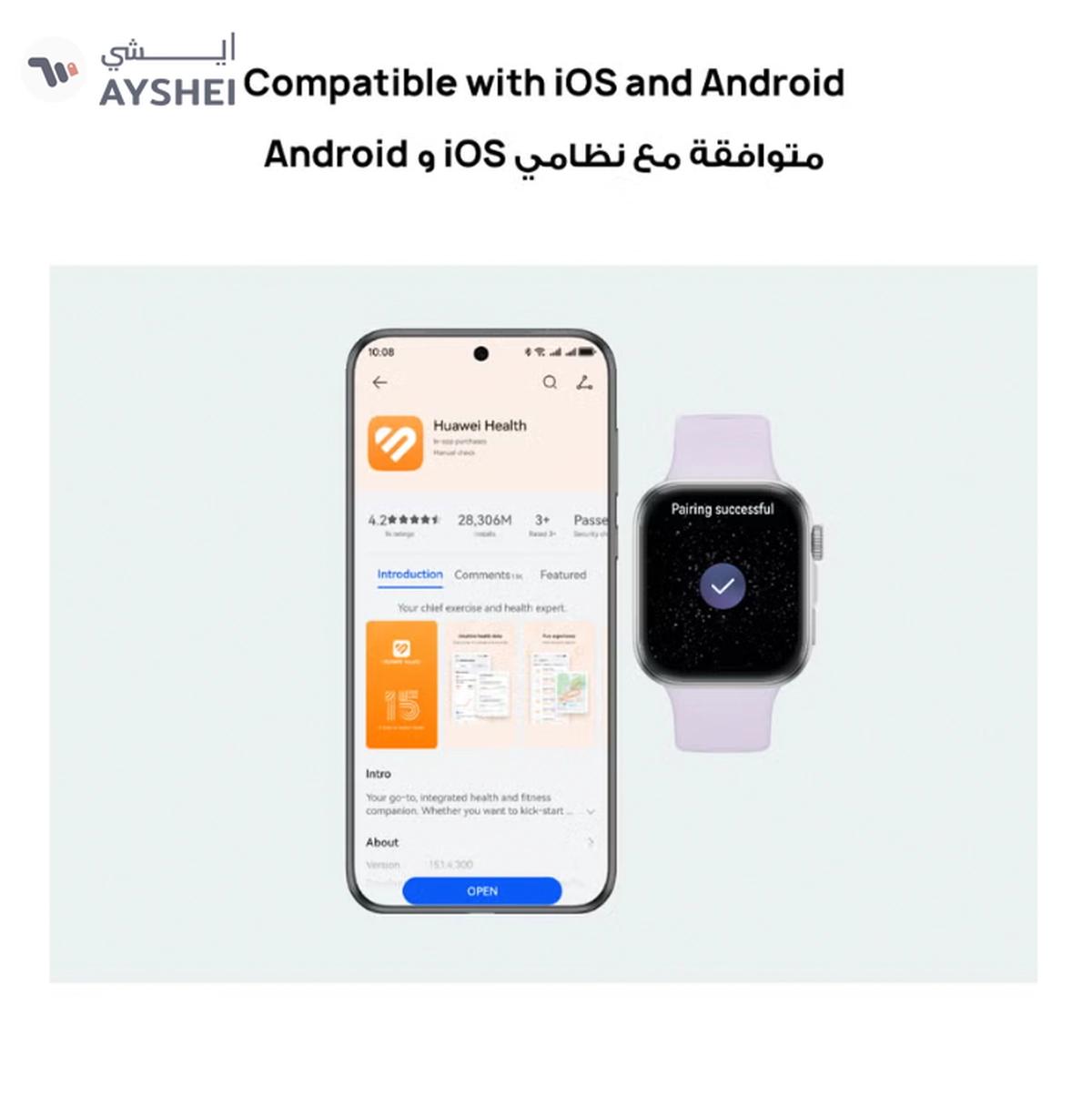 HUAWEI Watch FIT4 Smart Watch, 1.82” Display, 100+ Sports modes, Fitness and Sleep Tracker, Heart Rate Monitor, Emotional Wellbeing Assistant, up to 10-Day Battery Life, iOS & Android White-2-2