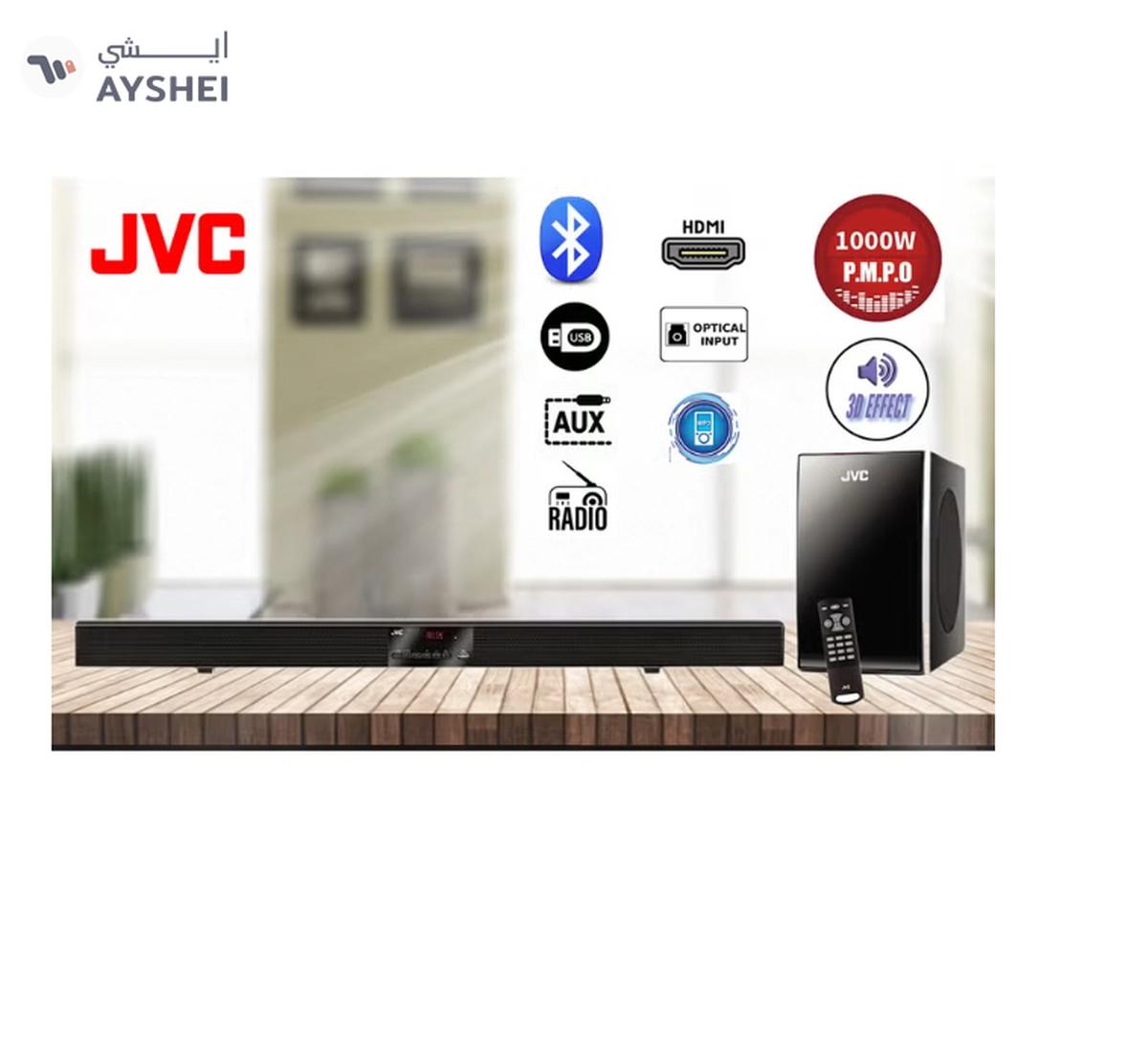 JVC 2.1 Channel Soundbar With Subwoofer Home Theater Surround Sound Speaker System THBY370A Black-0-landscape