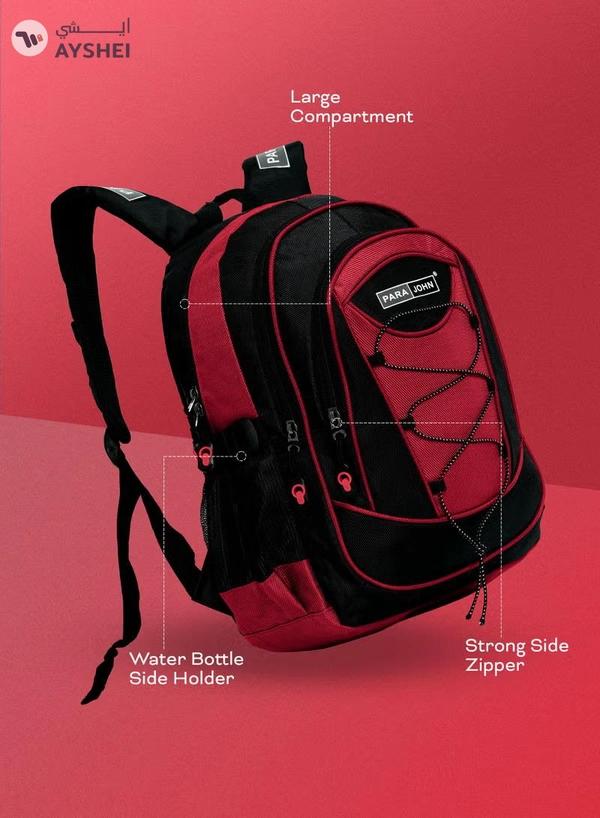 PARAJOHN Classic Students School Backpack Red