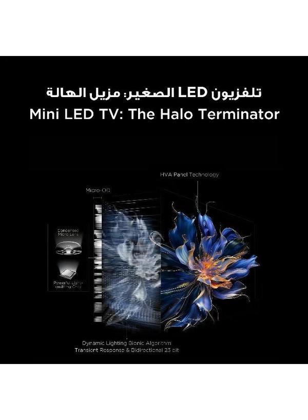 TCL Television 75 Inch Smart TV 4K QD-Mini LED Colorful Quantum Crystal HDR 10+ Gaming Google TV, 144Hz Native Refresh Rate, ONKYO 2.1 Hi-Fi, Dolby Atmos, AI Mode, (2025 Model) 75C6K Black