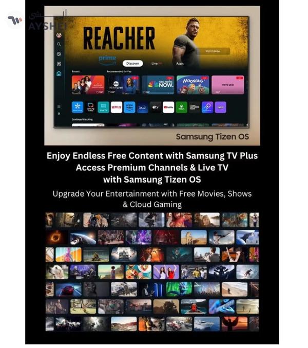 Samsung 50-Inch Crystal UHD DU7000 4K Tizen OS Smart TV with HDR 10+, PurColor, Knox Security With 2.0 Channel Soundbar 30W, HDMI ARC, Bluetooth, USB, MP3, FM Station 50DU7000+SOUNDBAR Black