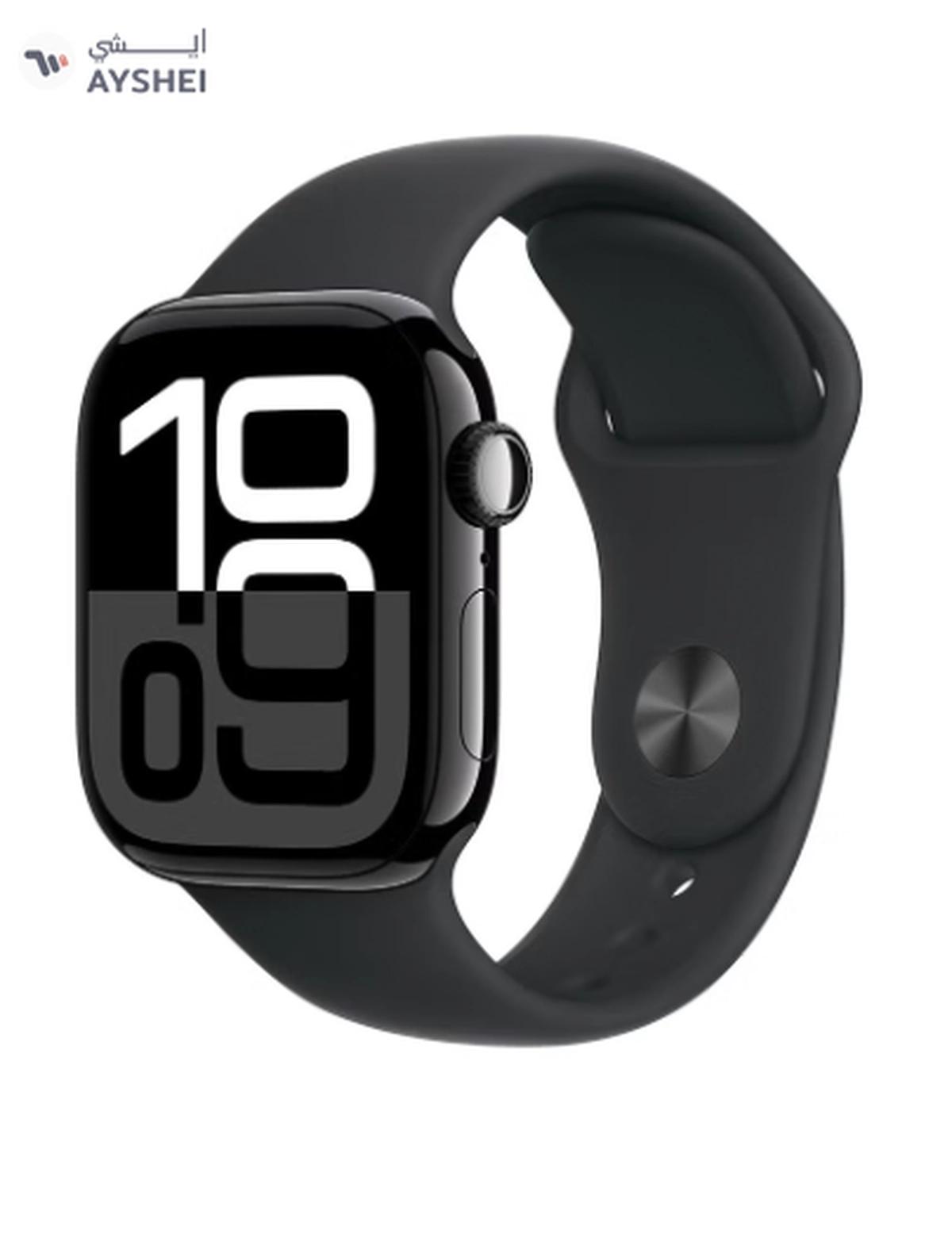 Apple Watch Series 10 GPS 46mm Jet Black Aluminium Case With Black Sport Band-0-0