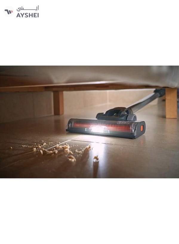 BLACK+DECKER Cordless Stick Vacuum Cleaner With 2-In-1 Function And Litium Ion Power Series Battery Charge Indicator 500 ml 150 W BHFEA520J-GB Grey/Orange