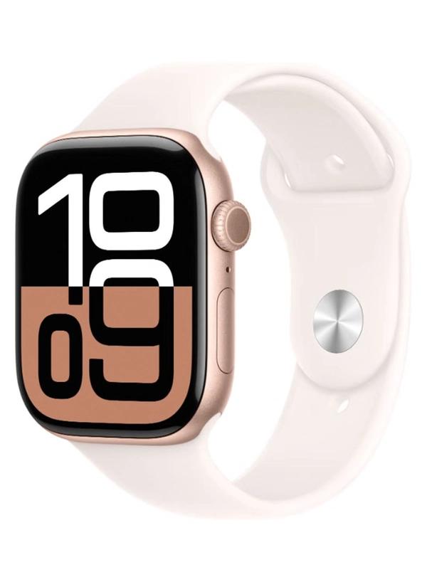 Apple Watch Series 10 GPS + Cellular 46mm Rose Gold Aluminium Case With Light Blush Sport Band