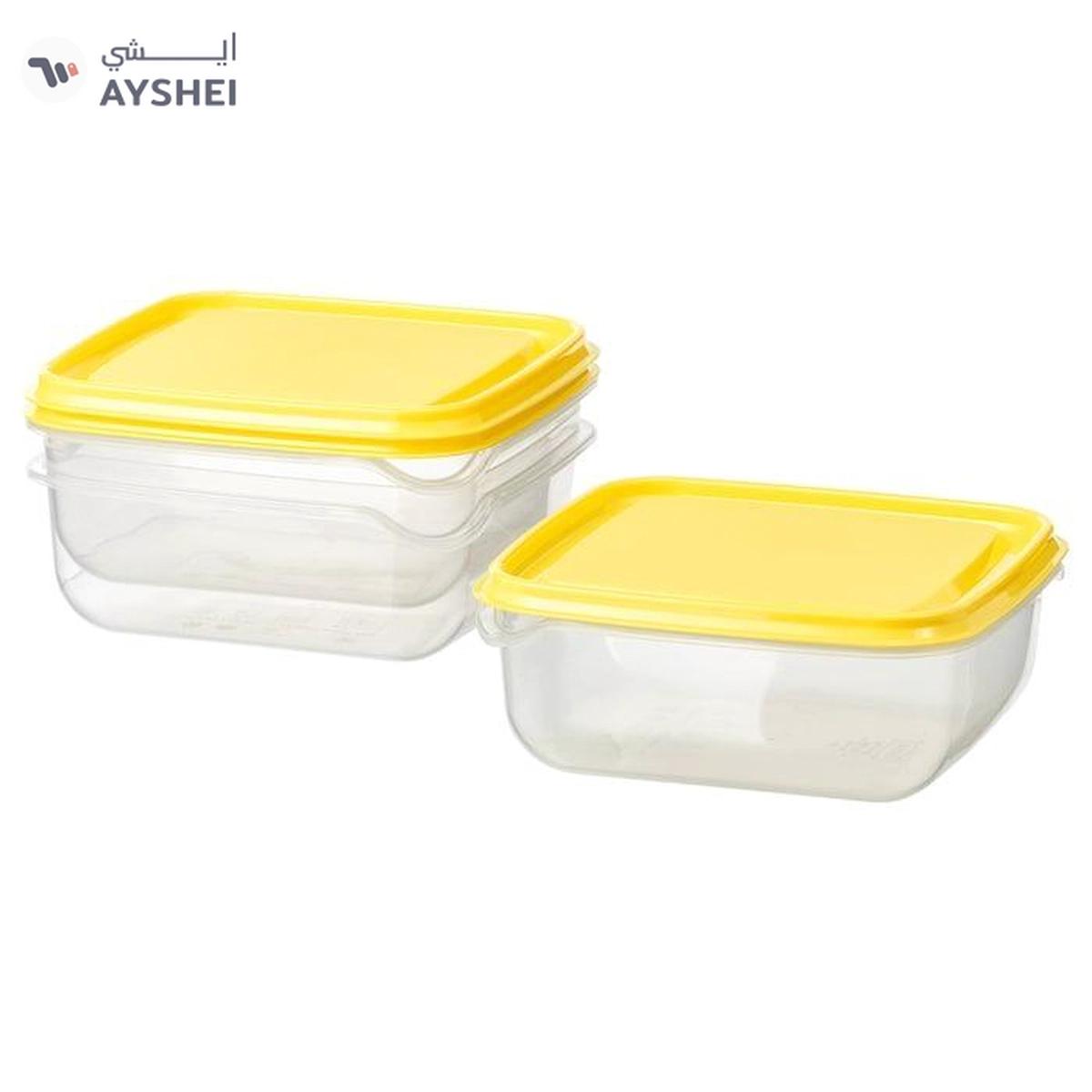 IKEA PRUTA Food Container, 0.6 L, Transparent/Yellow -0-portrait