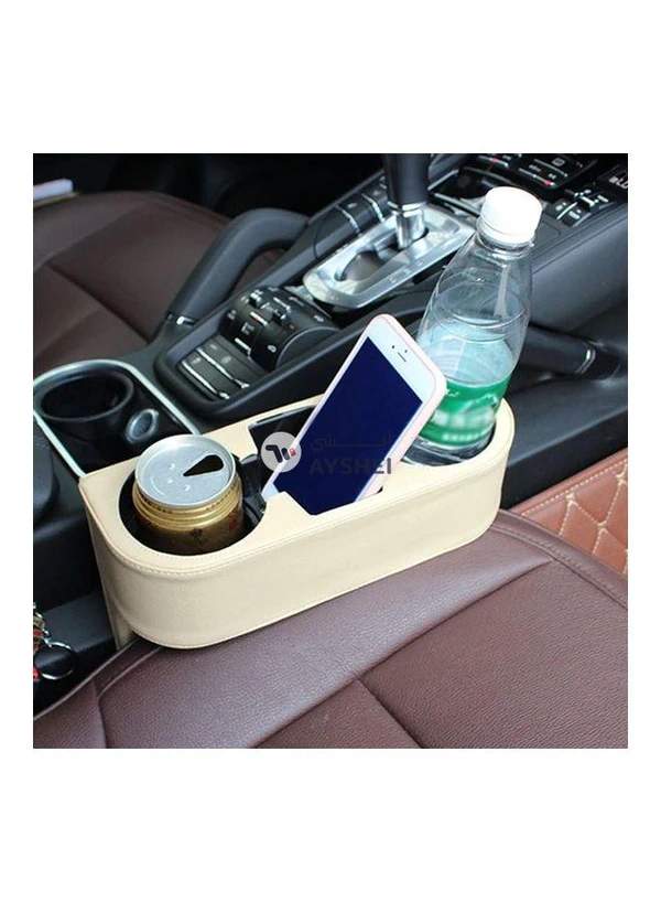 Generic Universal Leather Car Seat Dual Cup Drink Bottle Holder
