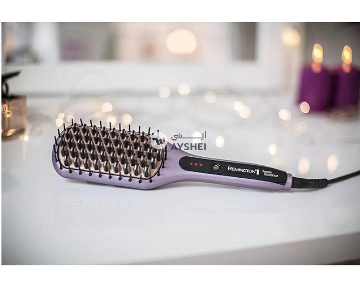 Remington Keratin Radiance Sleek And Smooth Heated Brush RECB 7401, Brown-1-1
