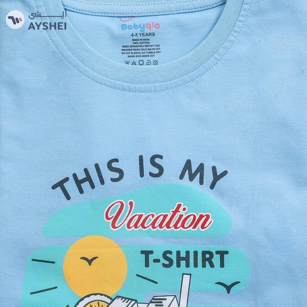 Babyqlo Vaction on the beach printed cotton t-shirt for boys-2-2