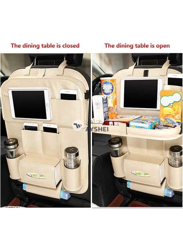Generic Car Seat Rear Storage Bag With Foldable Table Tray