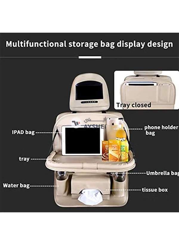 Generic Car Seat Rear Storage Bag With Foldable Table Tray